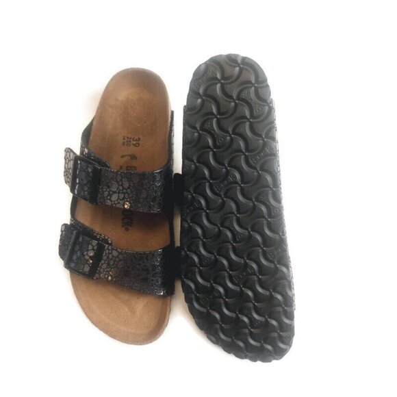 Birkenstock Arizona Sandals Womens Size 8 - 8.5 Black Metallic Stone Narrow EU39 - Picture 8 of 9